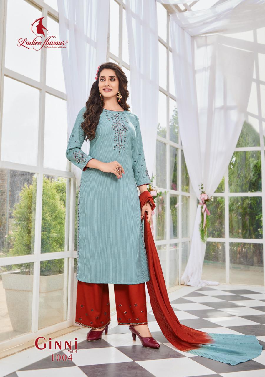 Ladies Flavour Ginni 4 Ethnic Wear Viscose Ready Made Designer Collection